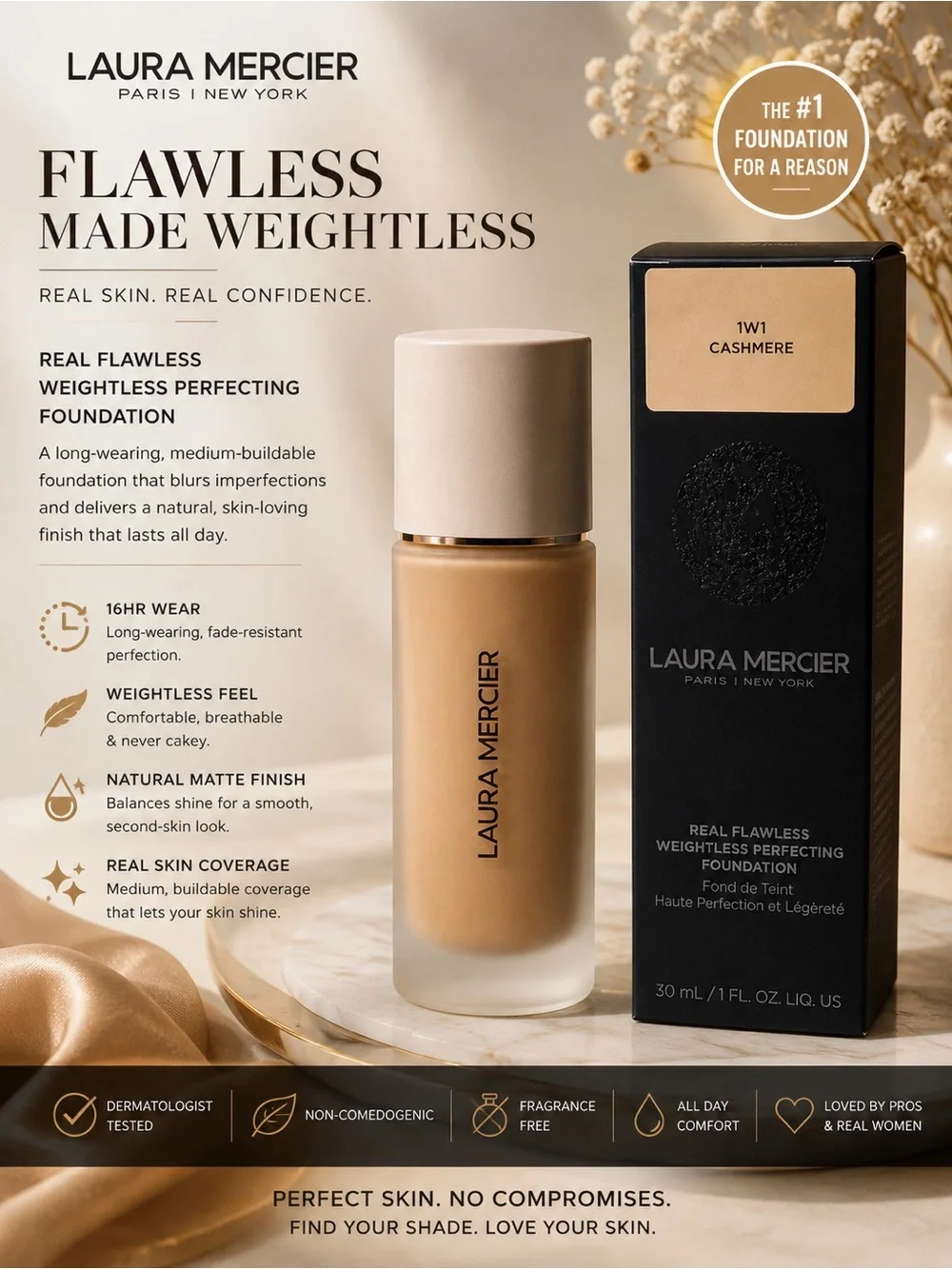 laura mercier Flawless Weightless Foundation - Cashmere Beige